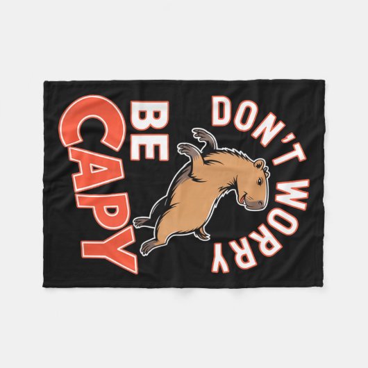 Don't Worry Be Capy Funny Cute Capybara Animal Lov Fleecedecke (Vorderseite (Horizontal))