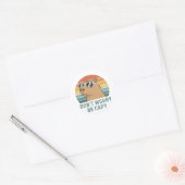 Dont Worry Be Capy Funny Retro Capybara Runder Aufkleber (Umschlag)