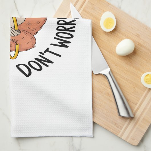 Don't Worry Be Hoopy Sloth Geschirrtuch (Viertel Falte)