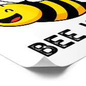 Don't Worry Bee Happy Cute Funny Sitive Quote Poster (Ecke)