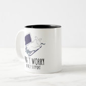 Don't Worry I'm With Tech Support Zweifarbige Tasse (Vorderseite Links)
