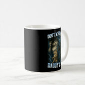 Don't Worry Kitten Daddy's Here Funny Alpha Wolves Kaffeetasse (VorderseiteRechts)