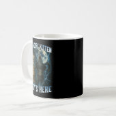 Don't Worry Kitten Daddy's Here Funny Alpha Wolves Kaffeetasse (Vorderseite Links)