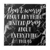 Dont Worry Pray Bible Verse Scripting Christlich Fliese (Vorderseite)