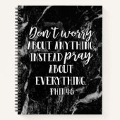 Dont Worry Pray Bible Verse Scripting Christlich Notizblock (Vorderseite)