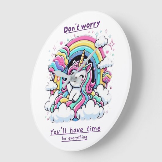 Don't Worry, You'll Have Time for Everything" Große Wanduhr (Winkel)