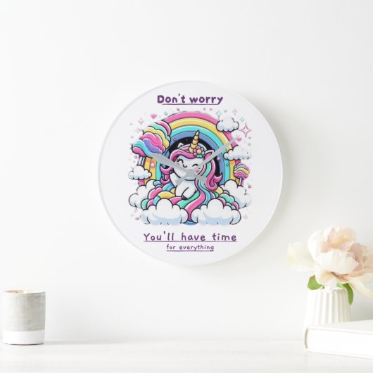 Don't Worry, You'll Have Time for Everything" Große Wanduhr (Zuhause)