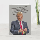 Donuld Trump Medal Great Dad Amusing greeting card Karte (Vorderseite)