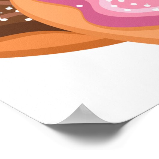 Donut 1. Geburtstagsmädchen Poster (Ecke)