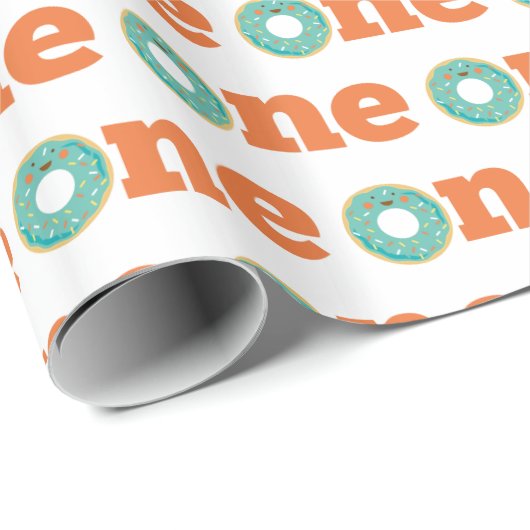 Donut 1. Geburtstagswrapping Geschenkpapier (Rolleneckpunkt)