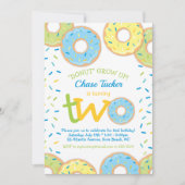 Donut 2. Geburtstag Einladung Junge Sprinklen (Vorderseite)