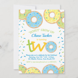 Donut 2. Geburtstag Einladung Junge Sprinklen