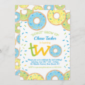 Donut 2. Geburtstag Einladung Junge Sprinklen (Vorne/Hinten)