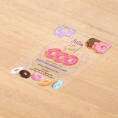 Donut 3. Geburtstag pink Acryleinladungen (Ablage )