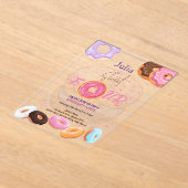 Donut 4. Geburtstagsmädchen Acryleinladungen (Ablage )