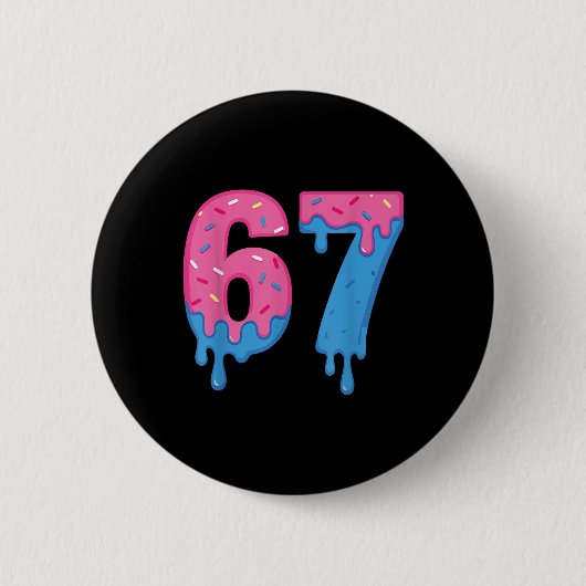 Donut 67 Meme Fun Six Seven Sprinkles Design  Button (Vorderseite)