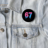 Donut 67 Meme Fun Six Seven Sprinkles Design  Button (Beispiel)