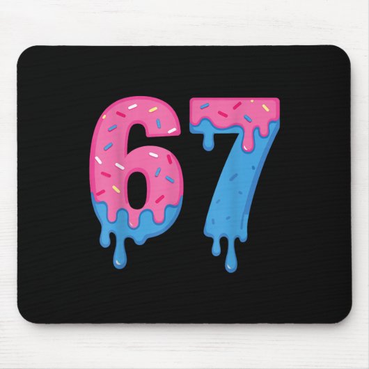 Donut 67 Meme Spaß Sechs Sieben Streusel Design Mousepad (Vorne)