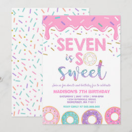 Donut 7. Geburtstag Einladung Donut Seven ist süß