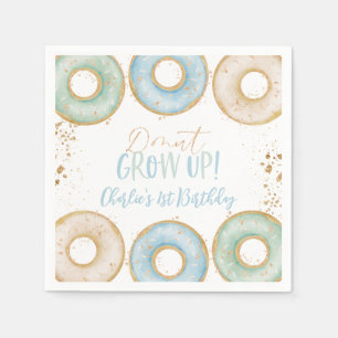 Donut Aqua Gold 1. Geburtstag Napkins Boys Geburts Serviette