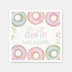 Donut Aqua Gold 1. Geburtstag Napkins Donut wachse Serviette