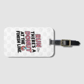 Donut auf der finish Line Funny Fitness Motivation Gepäckanhänger (Vorderseite (Horizontal))