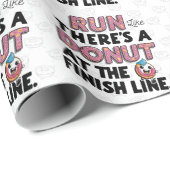 Donut auf der finish Line Funny Fitness Motivation Geschenkpapier (Rolleneckpunkt)
