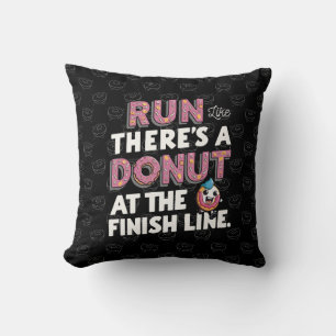 Donut auf der finish Line Funny Fitness Motivation Kissen