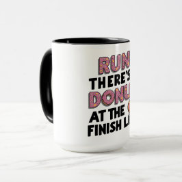 Donut auf der finish Line Funny Fitness Motivation Tasse