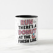 Donut auf der finish Line Funny Fitness Motivation Tasse (Zentrum)