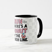 Donut auf der finish Line Funny Fitness Motivation Tasse (VorderseiteRechts)