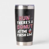 Donut auf der finish Line Funny Fitness Motivation Thermobecher (Vorderseite)