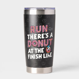 Donut auf der finish Line Funny Fitness Motivation Thermobecher
