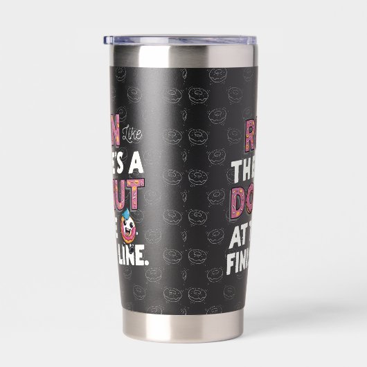 Donut auf der finish Line Funny Fitness Motivation Thermobecher (Rechts)