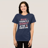 Donut auf der finish Line Funny Fitness Motivation Tri-Blend Shirt (Vorderseite voll)