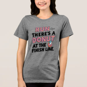 Donut auf der finish Line Funny Fitness Motivation Tri-Blend Shirt
