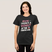 Donut auf der finish Line Funny Fitness Motivation Tri-Blend Shirt (Vorderseite voll)