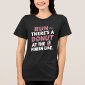 Donut auf der finish Line Funny Fitness Motivation Tri-Blend Shirt (Vorderseite)