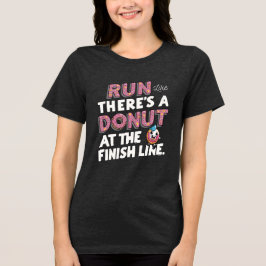 Donut auf der finish Line Funny Fitness Motivation Tri-Blend Shirt