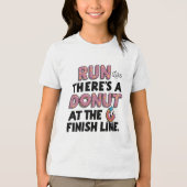 Donut auf der finish Line Funny Fitness Motivation Tri-Blend Shirt (Vorderseite)