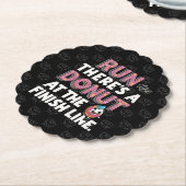 Donut auf der finish Line Funny Fitness Motivation Untersetzer (angewinkelt)