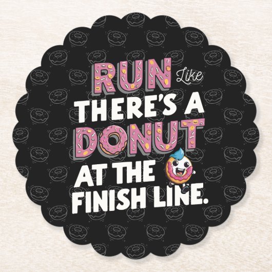 Donut auf der finish Line Funny Fitness Motivation Untersetzer (Vorderseite)