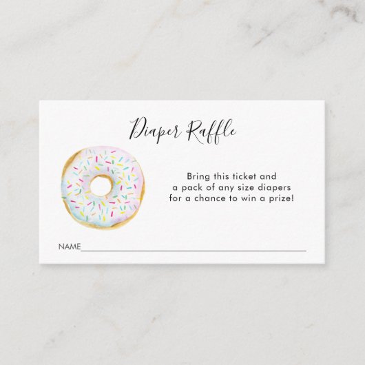 Donut Baby Diaper Raffle Ticket Begleitkarte (Vorderseite)