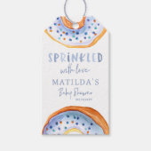 Donut Baby Dusche blau Danke modern Geschenkanhänger (Vorderseite)