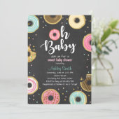 Donut Baby Dusche Einladung Codeschuhe Doughnut (Stehend Vorderseite)