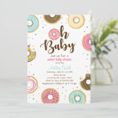 Donut Baby Dusche Einladung Codeschuhe Doughnut (Stehend Vorderseite)