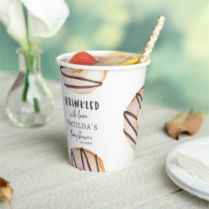 Donut Baby Dusche natürliche beige niedliche Party Pappbecher