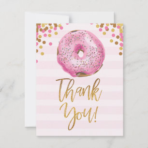 Donut Baby Dusche Vielen Dank Card Girl Pink RSVP Karte