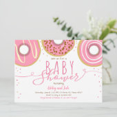 Donut Baby Shower Girl Pink Doughnut Baby Showdusc Einladung (Stehend Vorderseite)