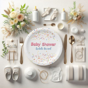 Donut Baby Shower Sprinkles Pappteller